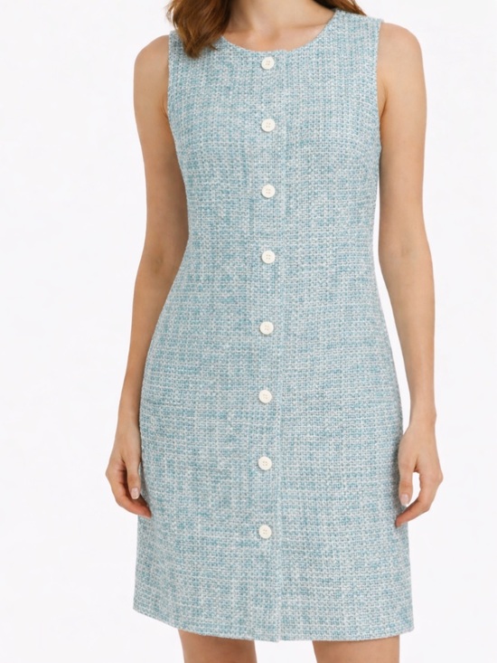 J. Crew Dresses & Skirts - J, Crew Green Tweed Dress Classic Spring Button Front Dress Sz 10 NWT